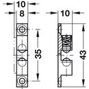 Häfele Ideal-Schnäpper Doppel-Kugelschnäpper Messing 43mm zum Schrauben