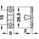 Häfele Ideal-Schnäpper Doppel-Kugelschnäpper Nickel matt 43mm zum Schrauben