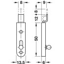 Häfele Möbelriegel Riegel gekröpft 50x13mm vernickelt