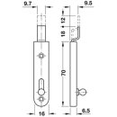Häfele Möbelriegel Riegel gekröpft 70x16mm vernickelt