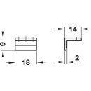 Häfele Schließwinkel für Möbelriegel 18x9mm vernickelt