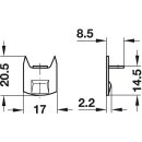 Häfele Schließwinkel für Möbelriegel 20,5x17mm vernickelt