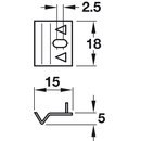 Häfele Anschlag für Rollenschnäpper 18x15mm vernickelt