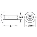 Häfele Gewindeschraube M4x1 Tellerkopf Kombi-Kreuzschlitz 10x8mm