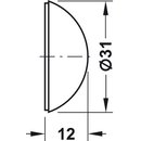 Häfele Türstopper Wandtürstopper Kunststoff 30mm zum Kleben braun