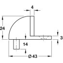 Häfele Türstopper Bodentürstopper Edelstahl matt 43x24mm zum Schrauben