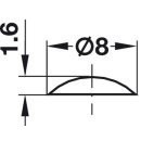 Häfele Anschlagpuffer transparent DB007 rund 8x1,6mm zum Kleben