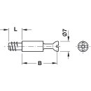 Häfele Verbindungsbolzen Minifix S100 Spezialgewinde 32x7mm verzinkt