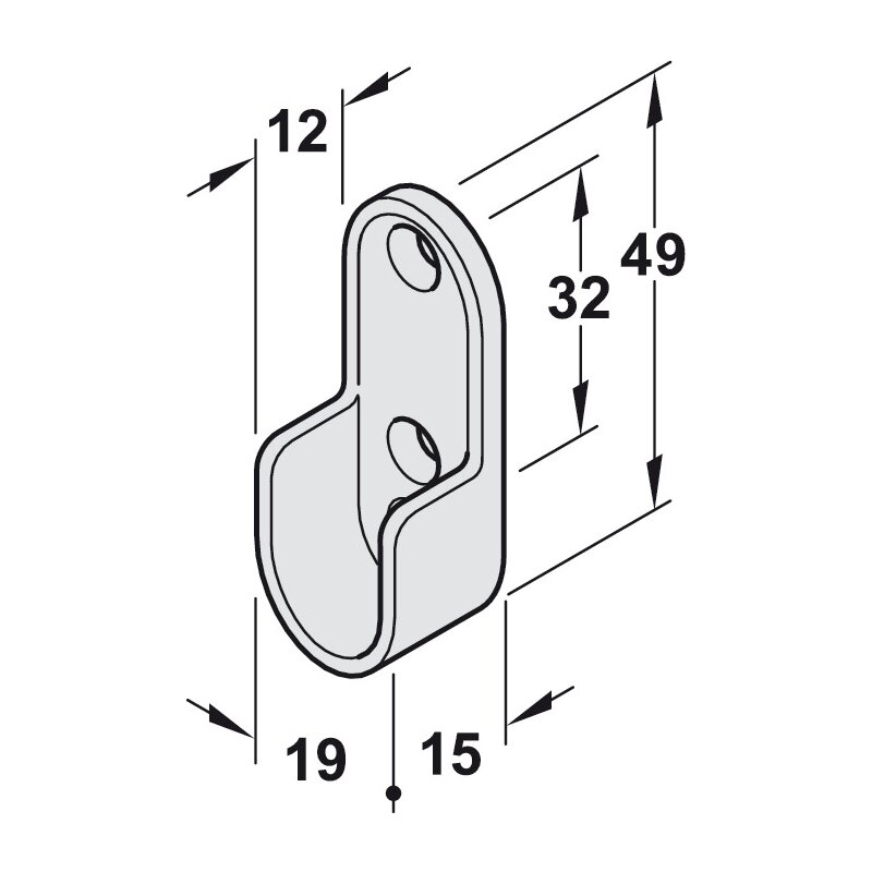 8 X Schrankrohrlager Oval Schrankrohrhalter Stahl Kleiderstangenhalter 30x15 Mm