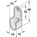 Häfele Schrankrohrlager Kleiderstangen-Halterung für Schrankrohr oval 30x15mm mit 3 Schraublöcher verchromt