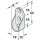 H&auml;fele Schrankrohrlager Kleiderstangen-Halterung f&uuml;r Schrankrohr oval 30x15mm 3 Schraubl&ouml;cher Aluminiumfarbe