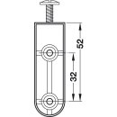 Häfele Schrankrohrlager Kleiderstangen-Halterung für Schrankrohr oval 30x15mm zum Schrauben vernickelt