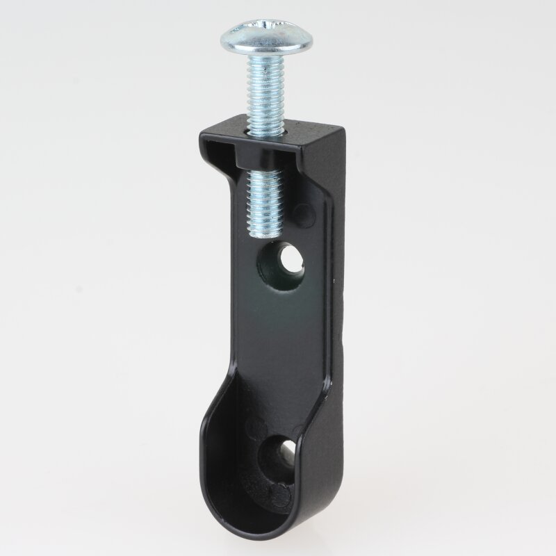 Kleiderschrank Zubehör Gedotec Schrankrohrlager Schwarz - Halterung Für Oval -Kleiderstange 30x15mm | 1 Stück Schrankrohrlager Mittelträger - Foto 5