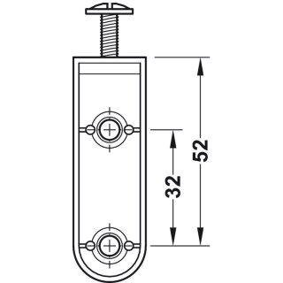 Kleiderschrank Zubehör Gedotec Schrankrohrlager Schwarz - Halterung Für Oval -Kleiderstange 30x15mm | 1 Stück Schrankrohrlager Mittelträger - Foto 2