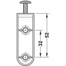 Häfele Schrankrohrlager Kleiderstangen-Halterung für Schrankrohr oval 30x15mm zum Schrauben schwarz