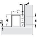 Häfele Scharnier 170° für Glas-/Holzkonstruktionen schwarz