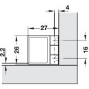 Häfele Scharnier 170° für Glas-/Holzkonstruktionen vernickelt