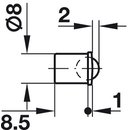 Häfele Kugelschnäpper zum Einpressen 8,5x8mm vermessingt