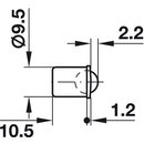 Häfele Kugelschnäpper zum Einpressen 10,5x9,5mm vermessingt