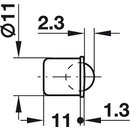 Häfele Kugelschnäpper zum Einpressen 11x11mm vermessingt