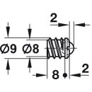 Häfele Kugelschnäpper zum Eindrehen 17x14mm vermessingt