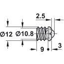 Häfele Kugelschnäpper zum Eindrehen 17x14mm vermessingt