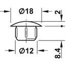 Häfele Möbel Abdeckkappe 12mm zum Eindrücken Kunststoff weiß