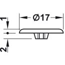 Häfele Minifix 15 Möbel Abdeckkappe ohne Abdeckrand 17mm braun