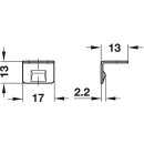 Häfele Schließwinkel für Möbelriegel 20,5x17mm vermessingt
