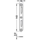 Häfele Bettverbinder 143mm mit Haken Stahl (4 Schließteile 4, Hakenteile)