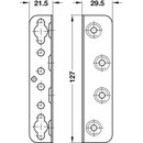 Häfele Bettverbinder 127mm mit Schlüssellochstanzung verzinkt