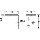 Häfele Möbel Bettverbinder Bettwinkel zum Schrauben 49x35mm Stahl