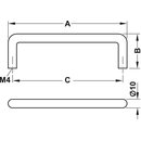 Häfele Möbelgriff Bügelgriff Edelstahl rund 106x35mm blank