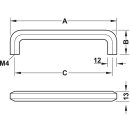 Häfele Möbelgriff Bügelgriff 140x32mm vernickelt schwarz gebürstet