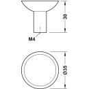 Häfele Möbelknöpfe Möbel Knopf rund 35x30mm anthrazitfarben