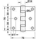 Häfele Aufschraubband Scharnier 76x76mm Edelstahl messingfarben Anschlag links rechts