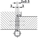 Häfele Aufschraubband Scharnier 102mm Edelstahl matt Anschlag links rechts