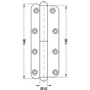 Häfele Aufschraubband Scharnier 140mm Stahl verzinkt Anschlag links