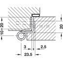 Häfele Aufschraubband Scharnier 140mm Stahl verzinkt Anschlag rechts