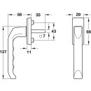 Häfele Fenstergriff aus Aluminium für Drehkippfenster 127x56mm silberfarben