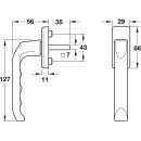 Häfele Fenstergriff aus Aluminium für Drehkippfenster 127x56mm silberfarben