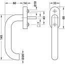 Häfele Startec Fenstergriff für Drehkippfenster 145x60mm Edelstahl matt