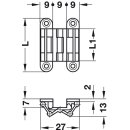 Häfele Sepa-Mini Scharnier für unsichtbaren Anschlag 39mm Messing matt