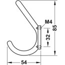 Häfele Möbel Garderobenhaken Mantelhaken aus Metall 85x10mm verchromt poliert