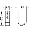 Häfele Möbel Garderobenhaken 70x20mm Edelstahl