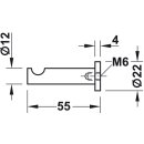 Häfele Möbel Garderobenhaken aus Messing 12x55mm verchromt poliert